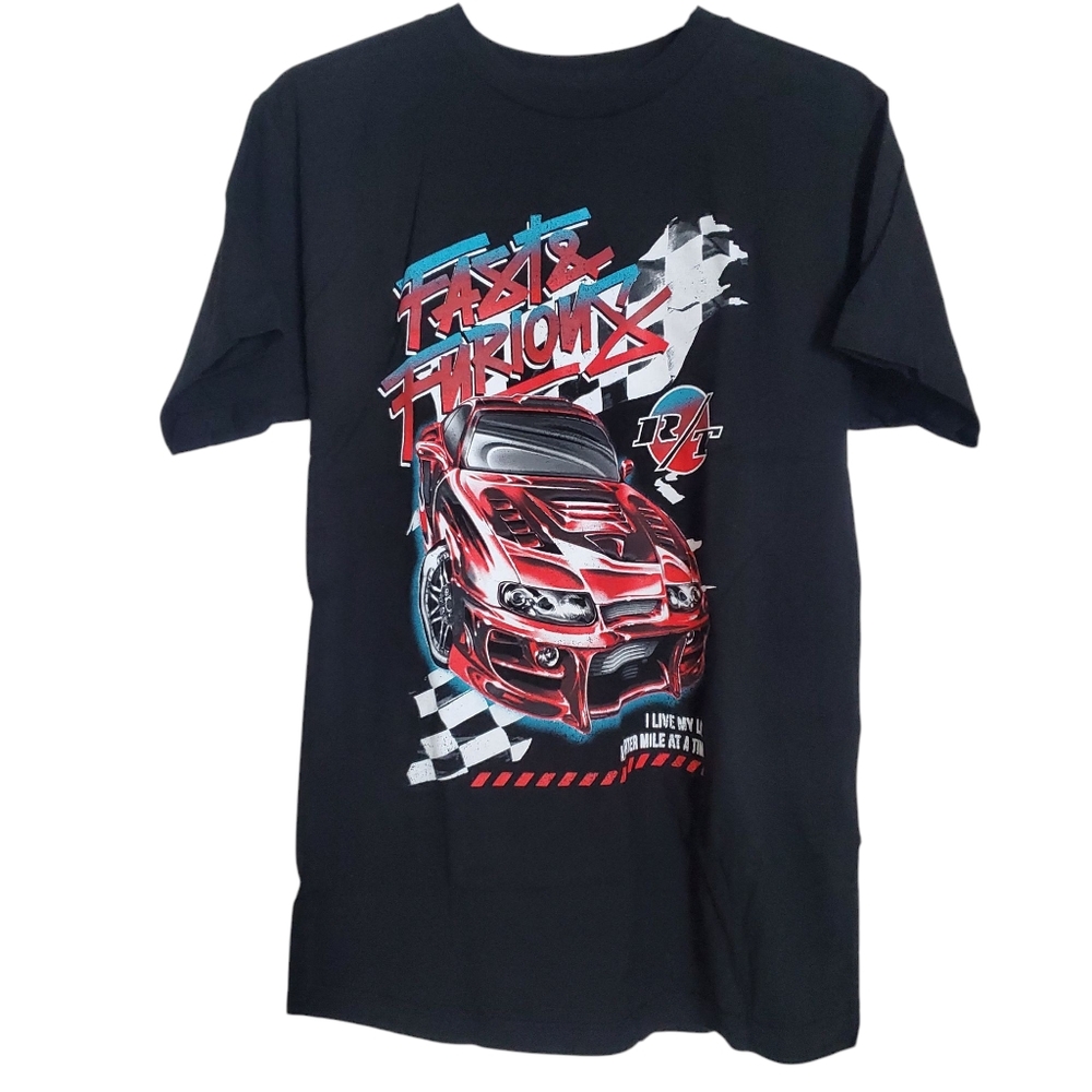 NWT Fast & Furious Lightweight Graphic T-Shirt‎ Size Medium Mens Black Red